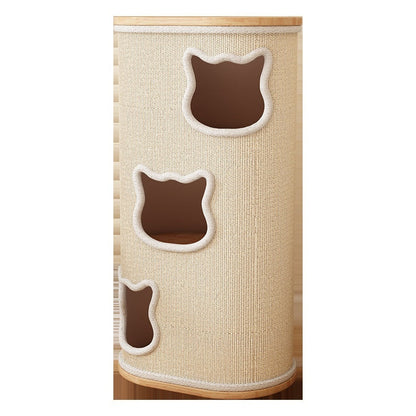 All-in-one Solid Wood Cat Tree Suitable For All Four Seasons