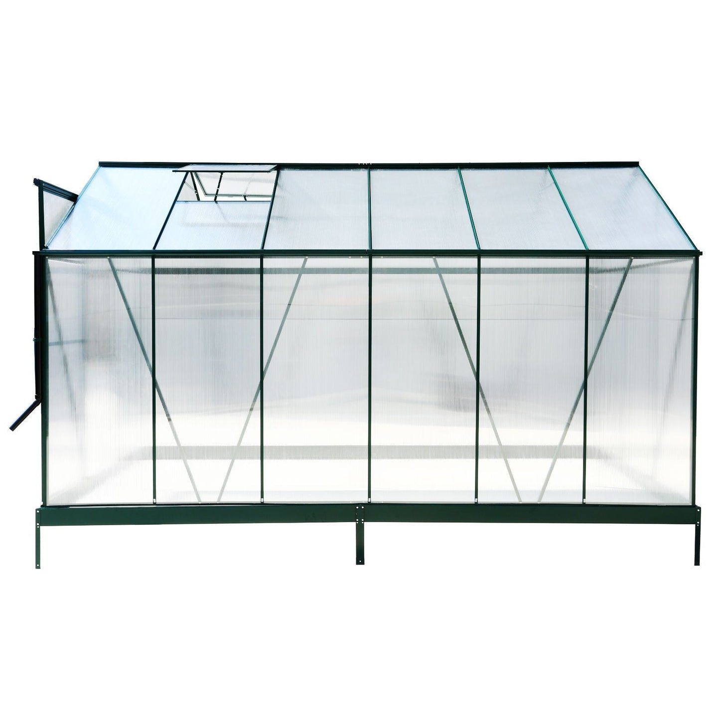 Polycarbonate house, Heavy Duty Outdoor Aluminum Walk-In House Kit With Rain Gutter, Vent And Door For Backyard Garden