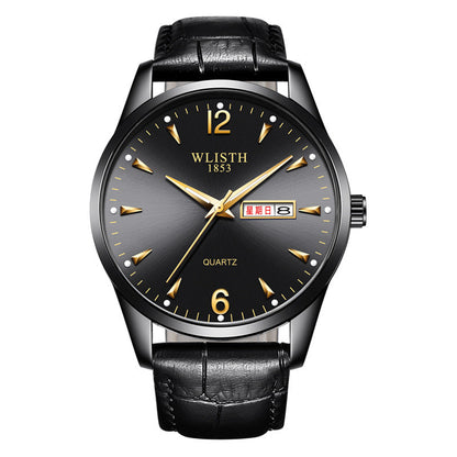 Luminous Waterproof Leather-Strap Quartz Watch For Men