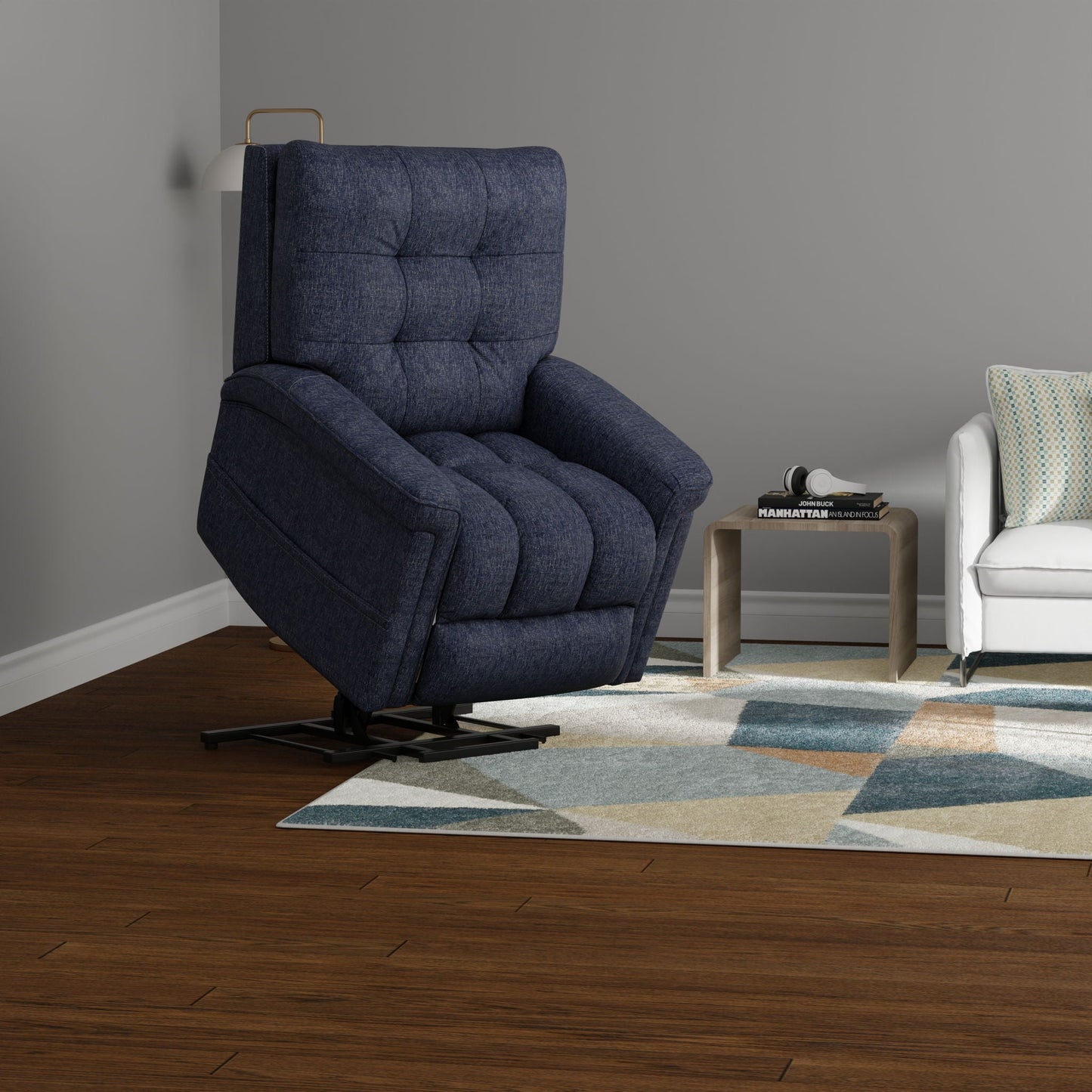 Velour - Power Lift Chair - Blue