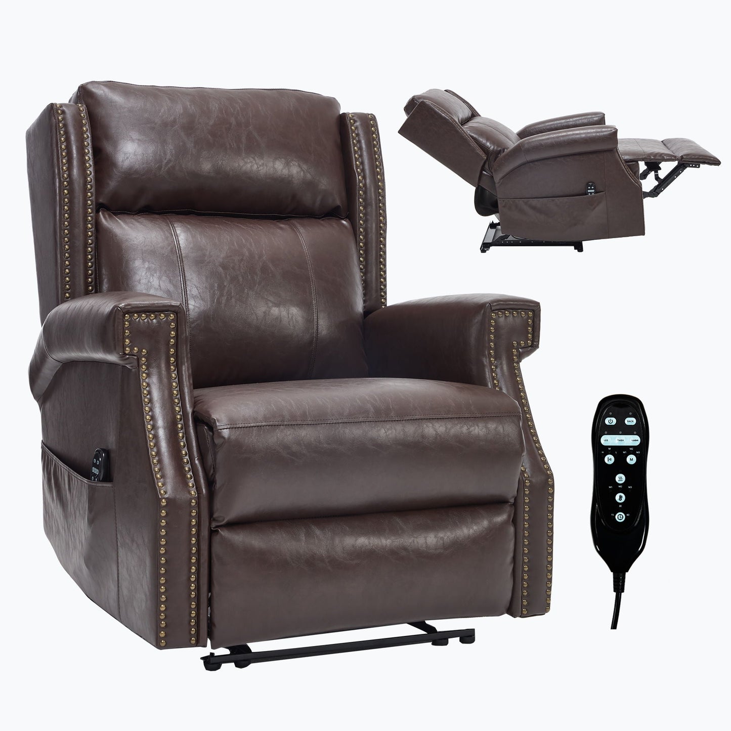 Manual Recliner Chair  With Heavy Duty Motion Mechanism, 8 Vibrating Nodes And 3 Massage Modes For Living Room