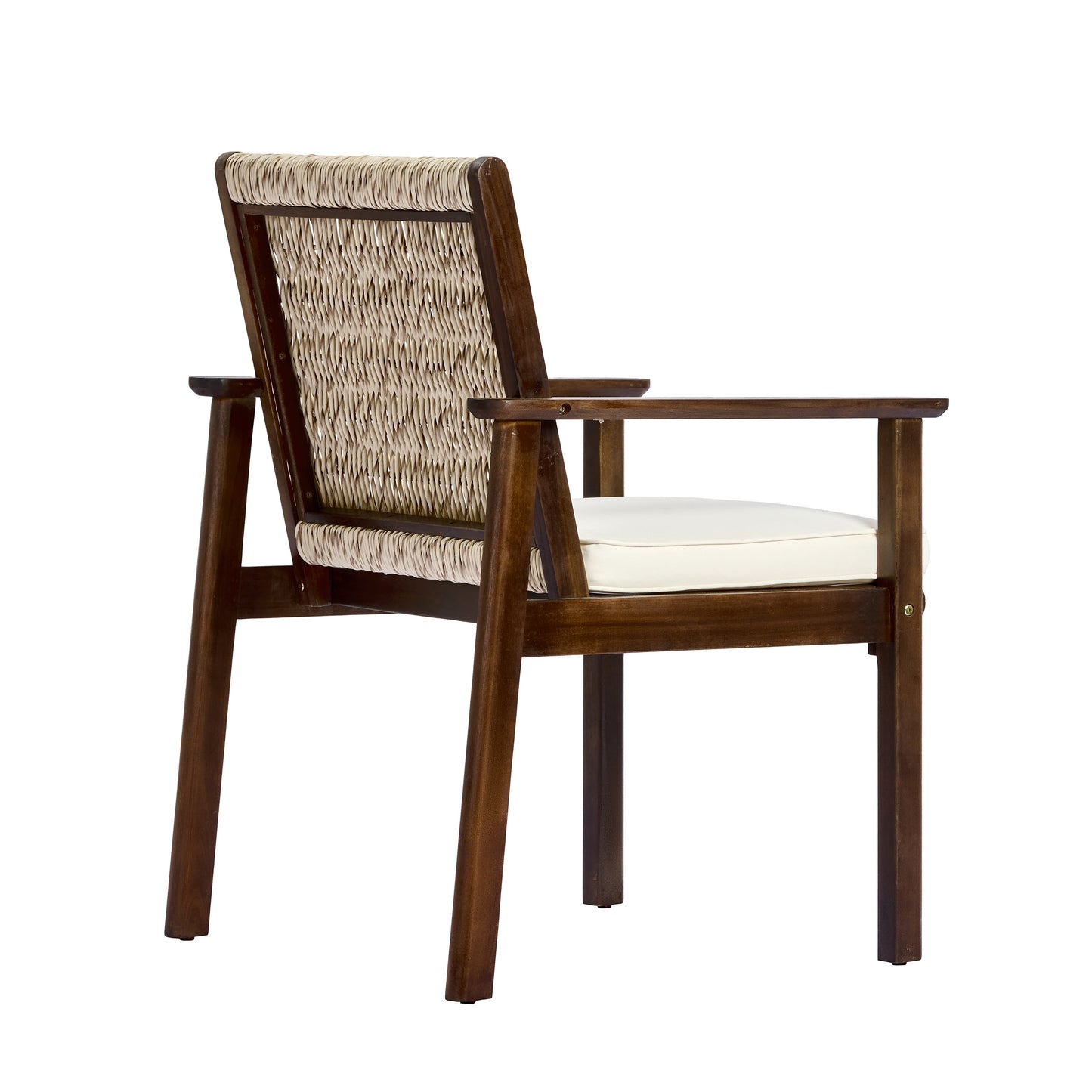 Outdoor Dining Chair Set with Acacia Wood & Wicker Rattan