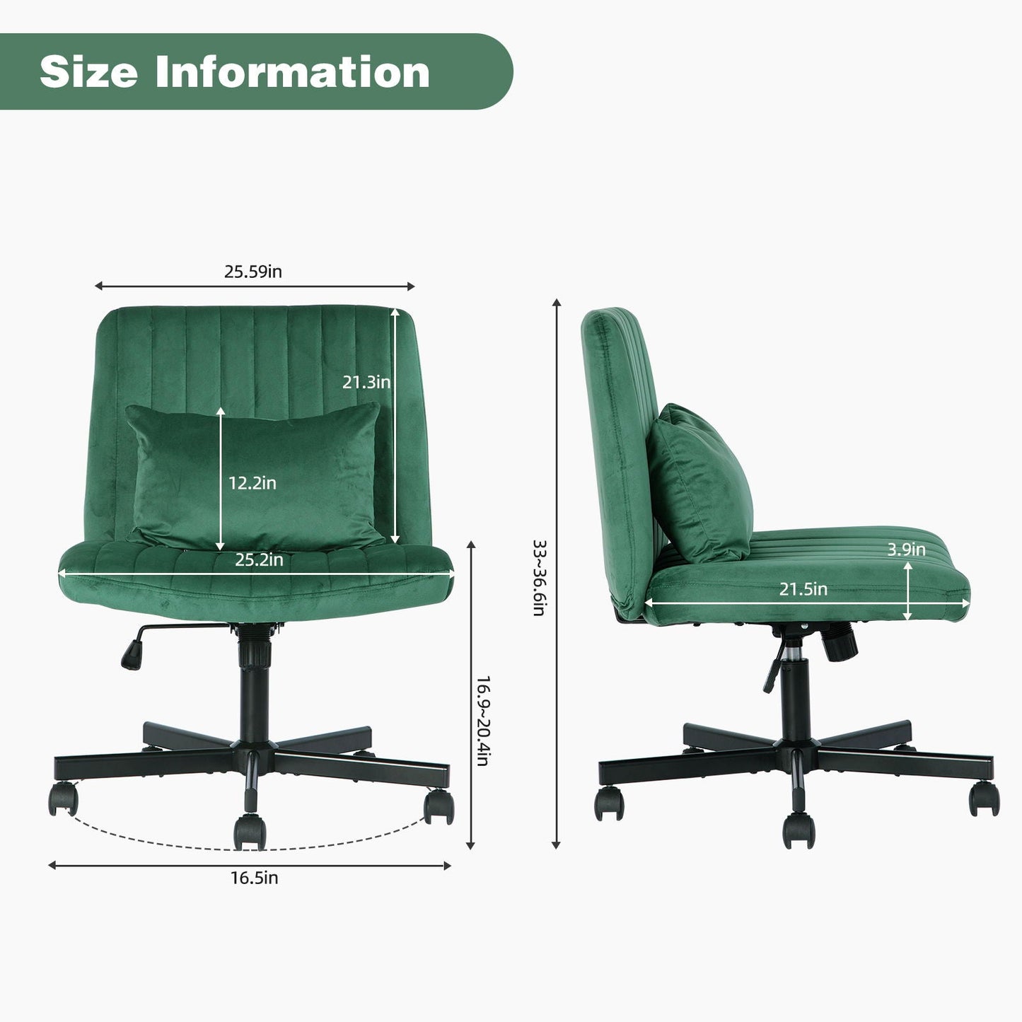 Criss Cross Office Chair With Adjustable Height, Ergonomic Design