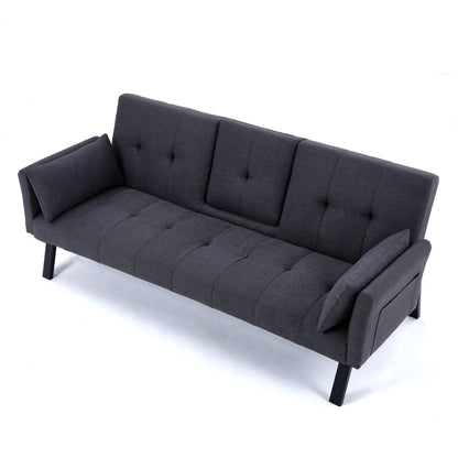 Sofa Bed With Foldable Design And Cup Holder