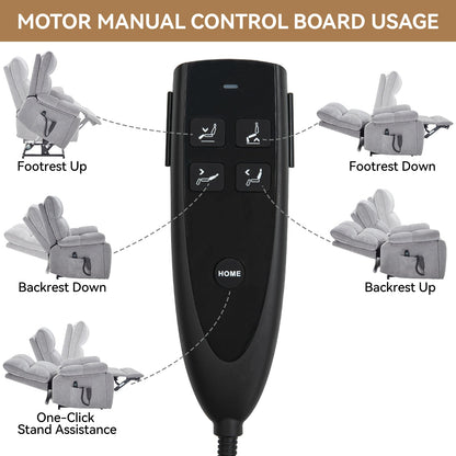 Grey Heat Massage Dual Motor Electric Power Lift Recliner