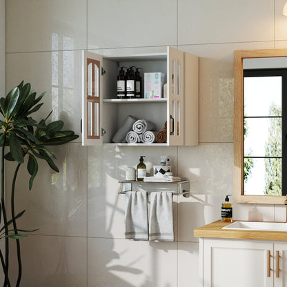 Wall Cabinet with Glass Door and Adjustable Shelves