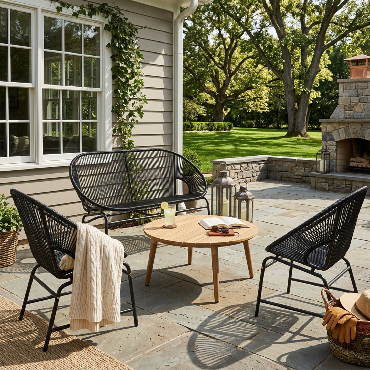 Nusa Outdoor Patio 4-Pcs Chat Set