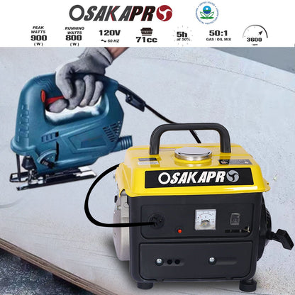 Portable Outdoor Generator Low Noise Gas Powered For Home Use - Yellow