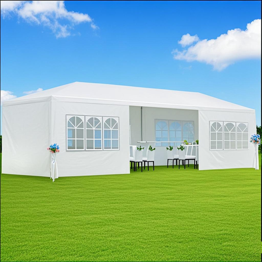 10x30' Outdoor Garden Gazebo Wedding Party Tent Canopy with 8 Removable Sidewalls