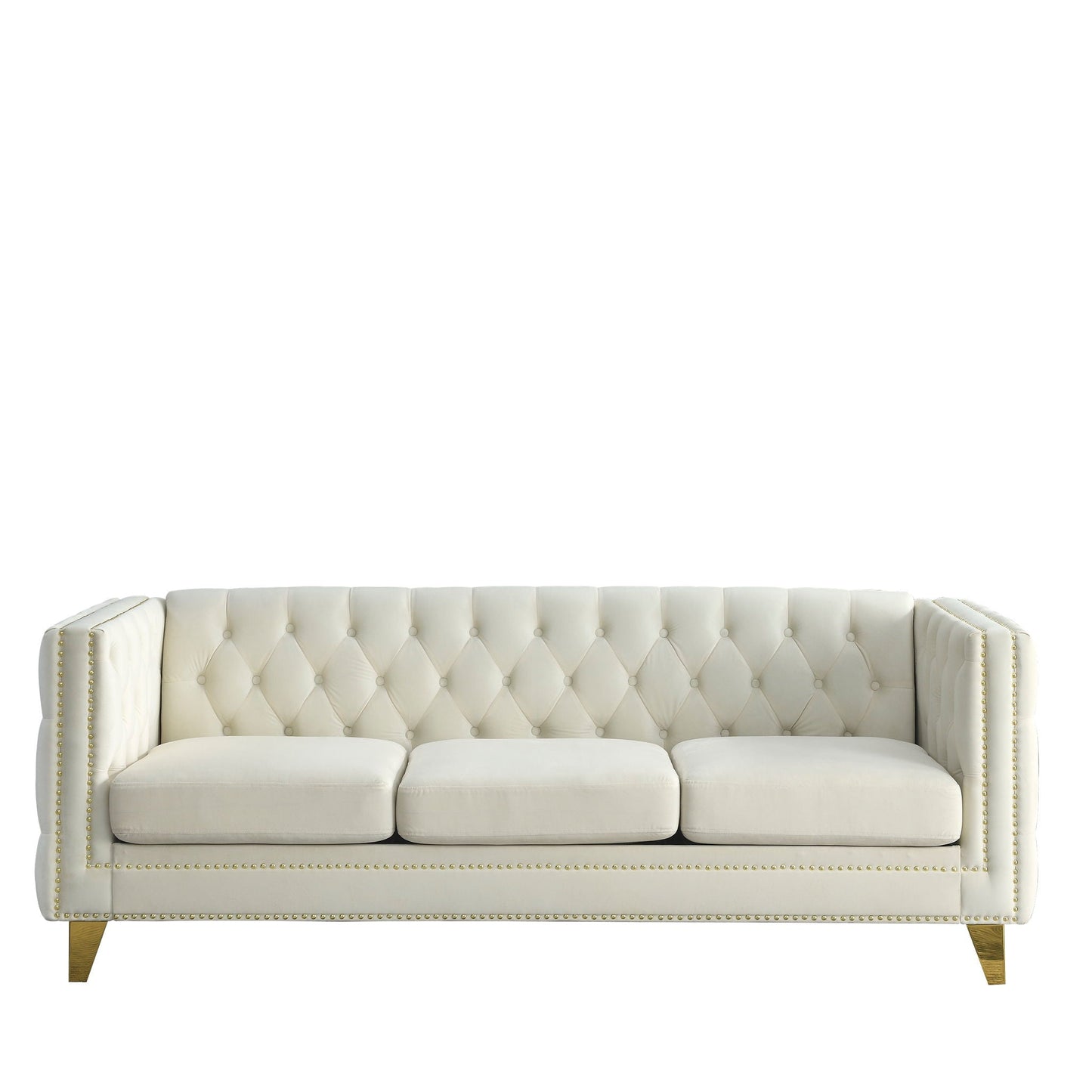 Modern Sofa With Button Tufting, Upholstered Couch For Living Room