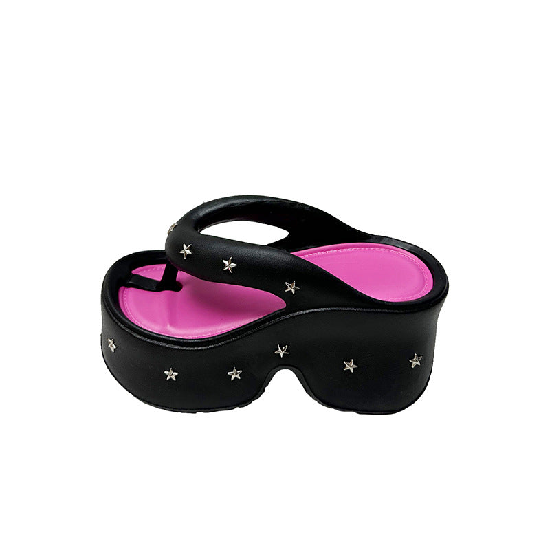 Fashionable Thick-soled Flip-flops For Women Suitable For Outdoor Wear