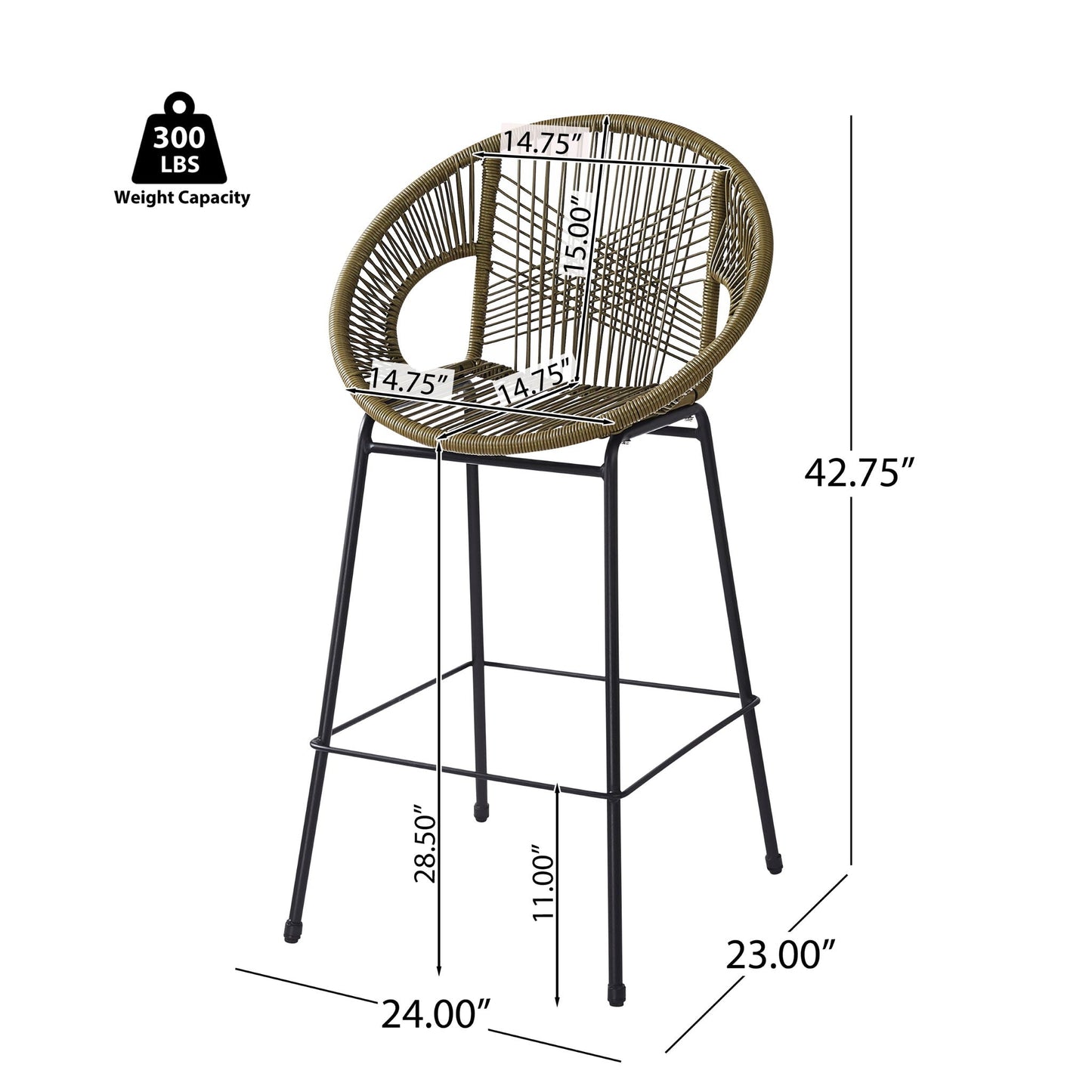 Ferrara Outdoor Patio Barstool (Set of 2)