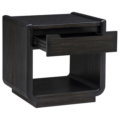 Leandro 2-piece Wood Coffee and End Table Set Burnished Black