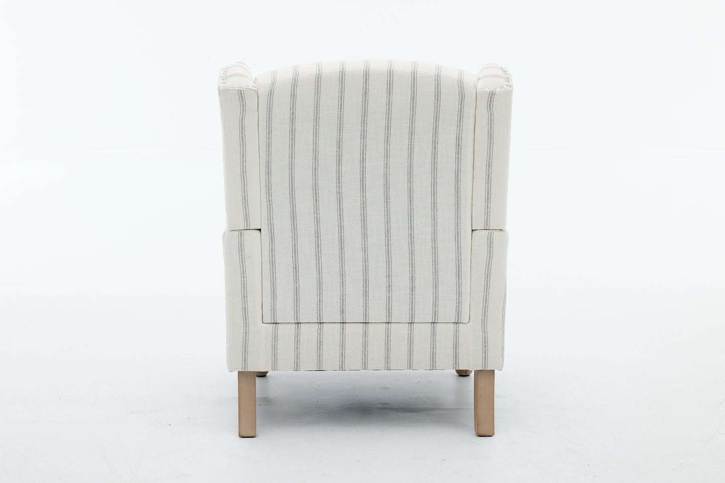 Modern Accent Chair with Retro Wood Legs and Floral Design