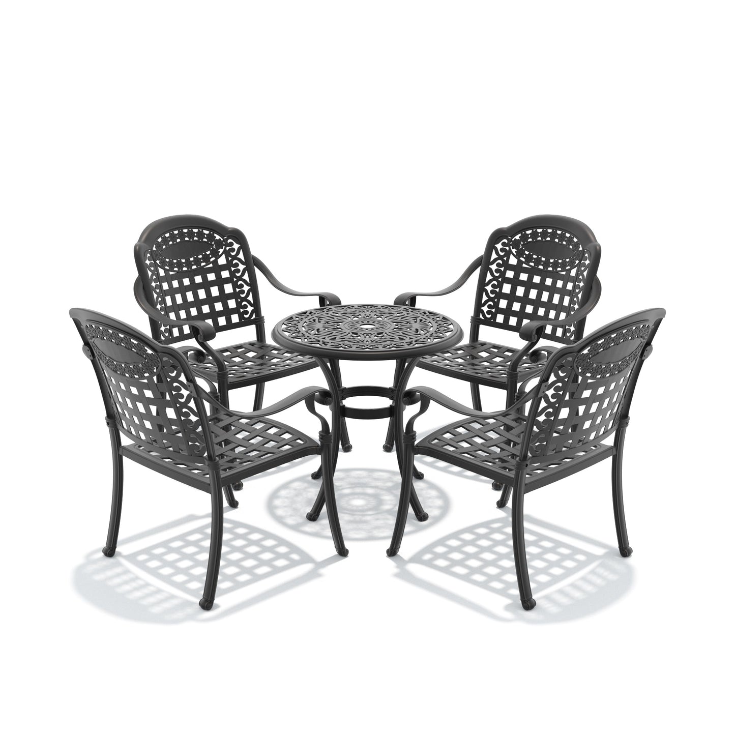 5-Piece Cast Aluminum Patio Furniture Set with Cushions