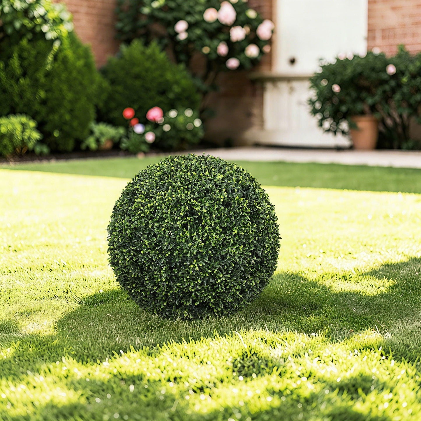 Artificial Topiary Balls, Outdoor Decorative Spheres For Garden (Set of 2) - Green