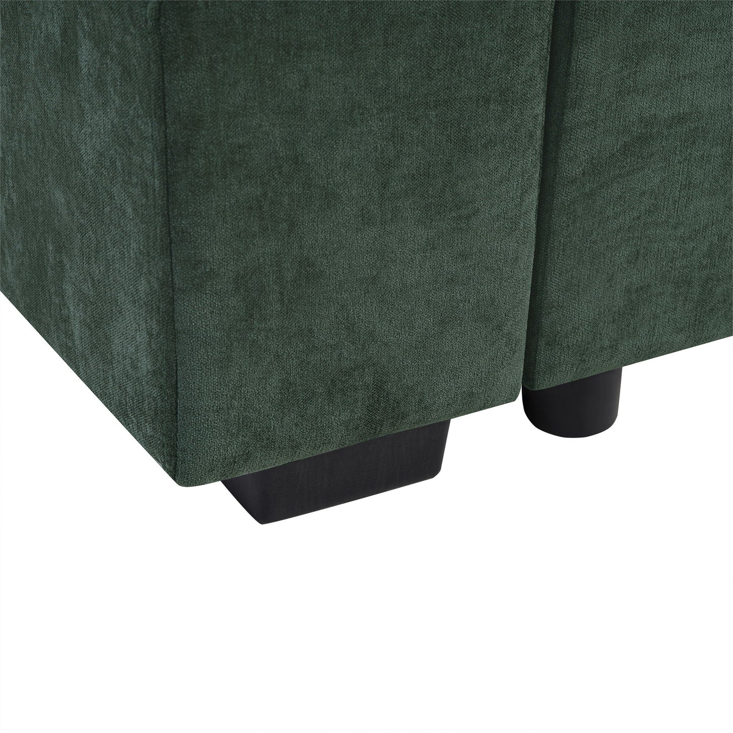 Modern L Shaped Sectional Sofa With Upholstery And Wooden Storage