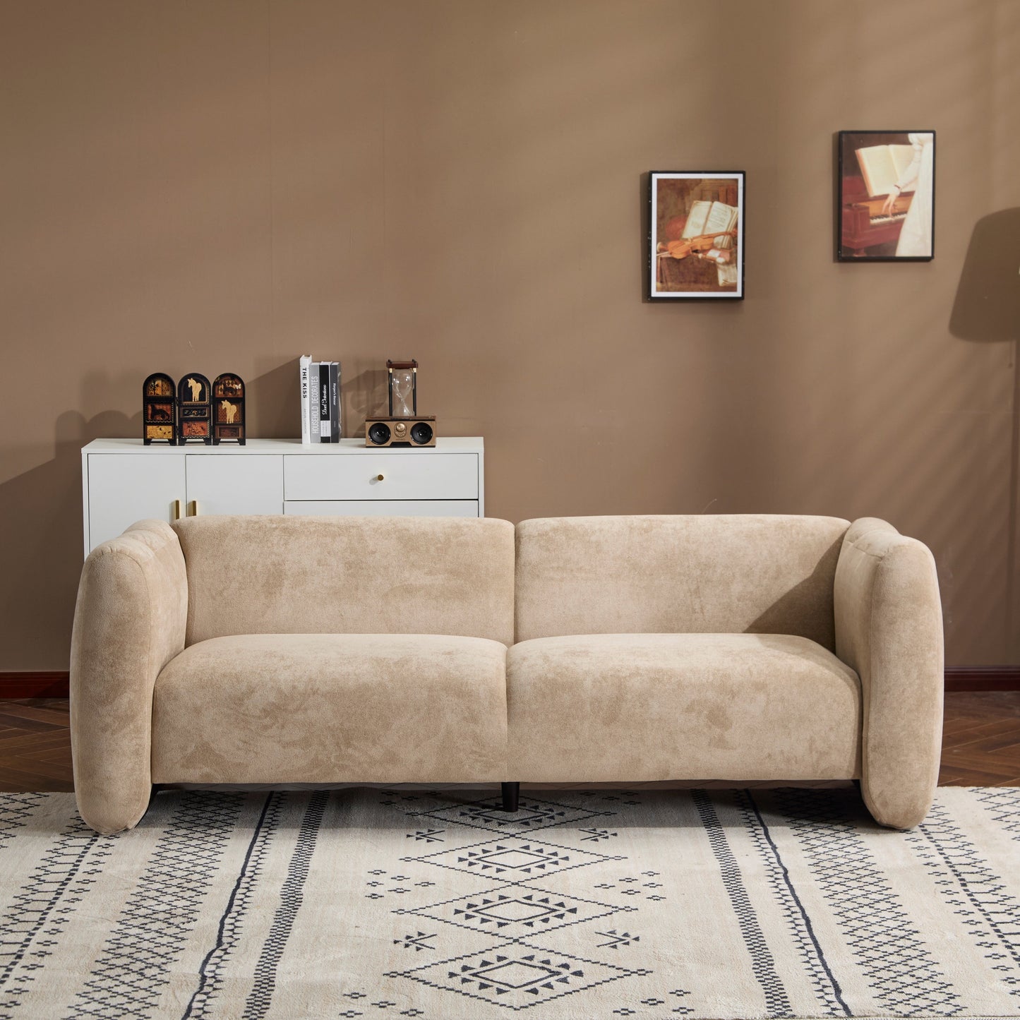 Tonson 83" 3-Seater Velvet Sofa, Wave Design