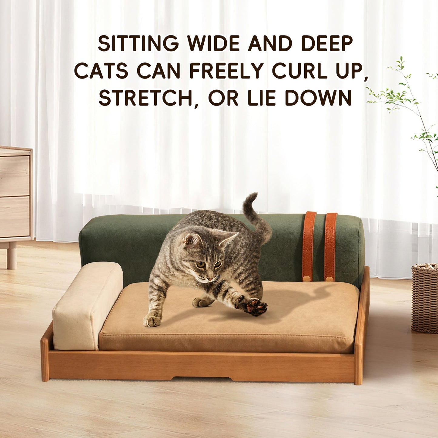Modern Wooden Pet Bed for Cats and Dogs