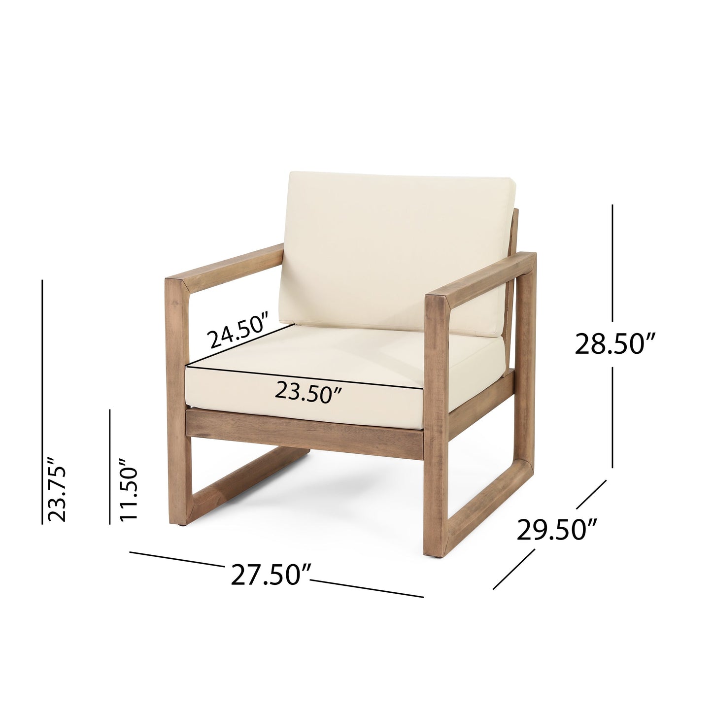 4-Pieces Acacia Wood Patio Furniture Set