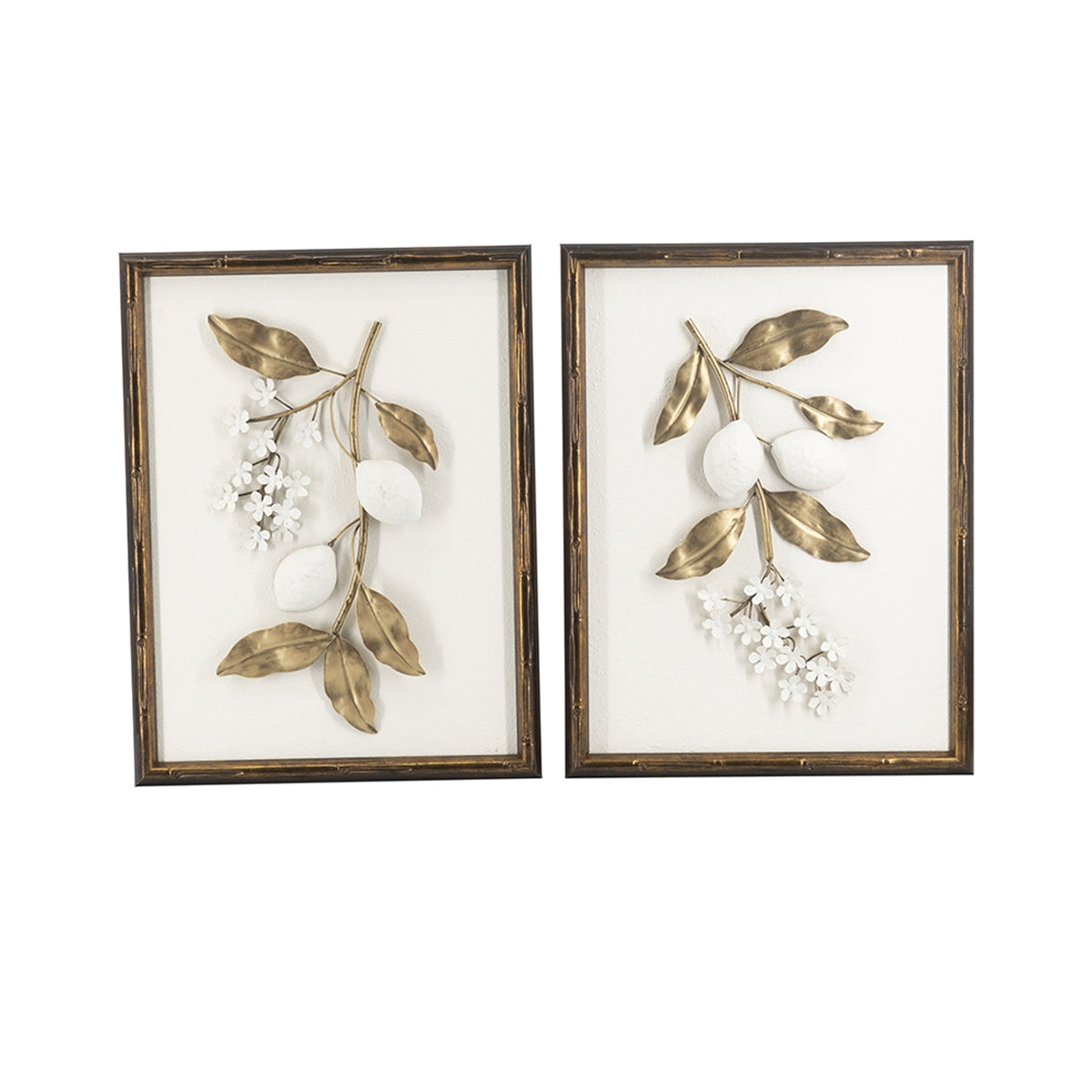 Set of 2 Distressed Brown Frame Decorative Accessories