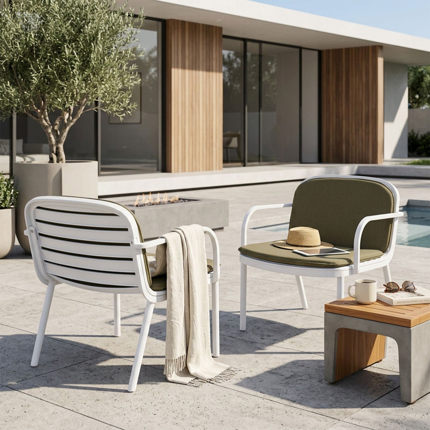 Luna Outdoor Club Chair Set of 2
