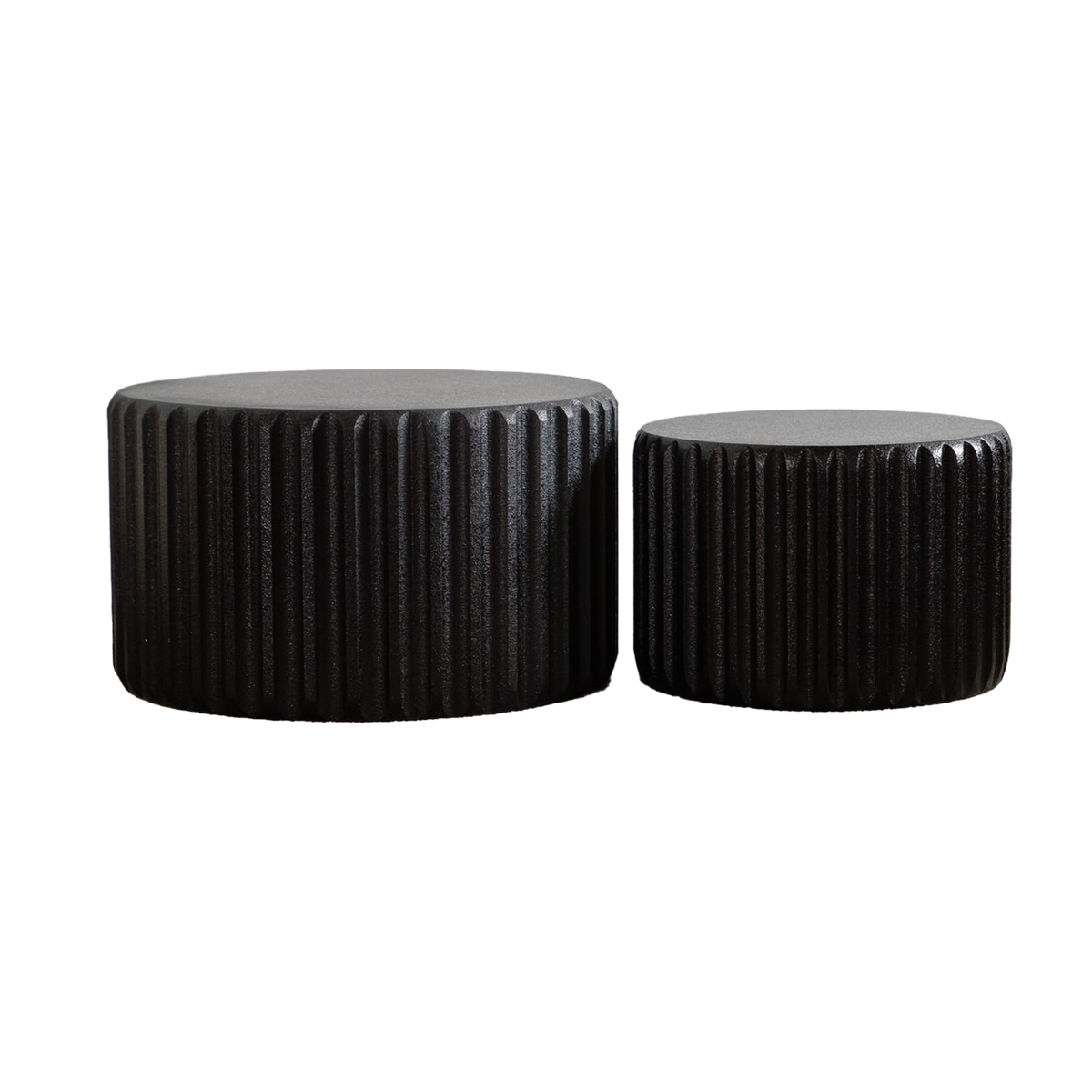 Black Scalloped Round Coffee Table Set