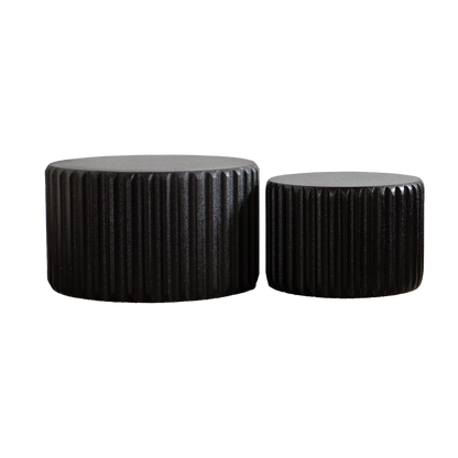 Black Scalloped Round Coffee Table Set