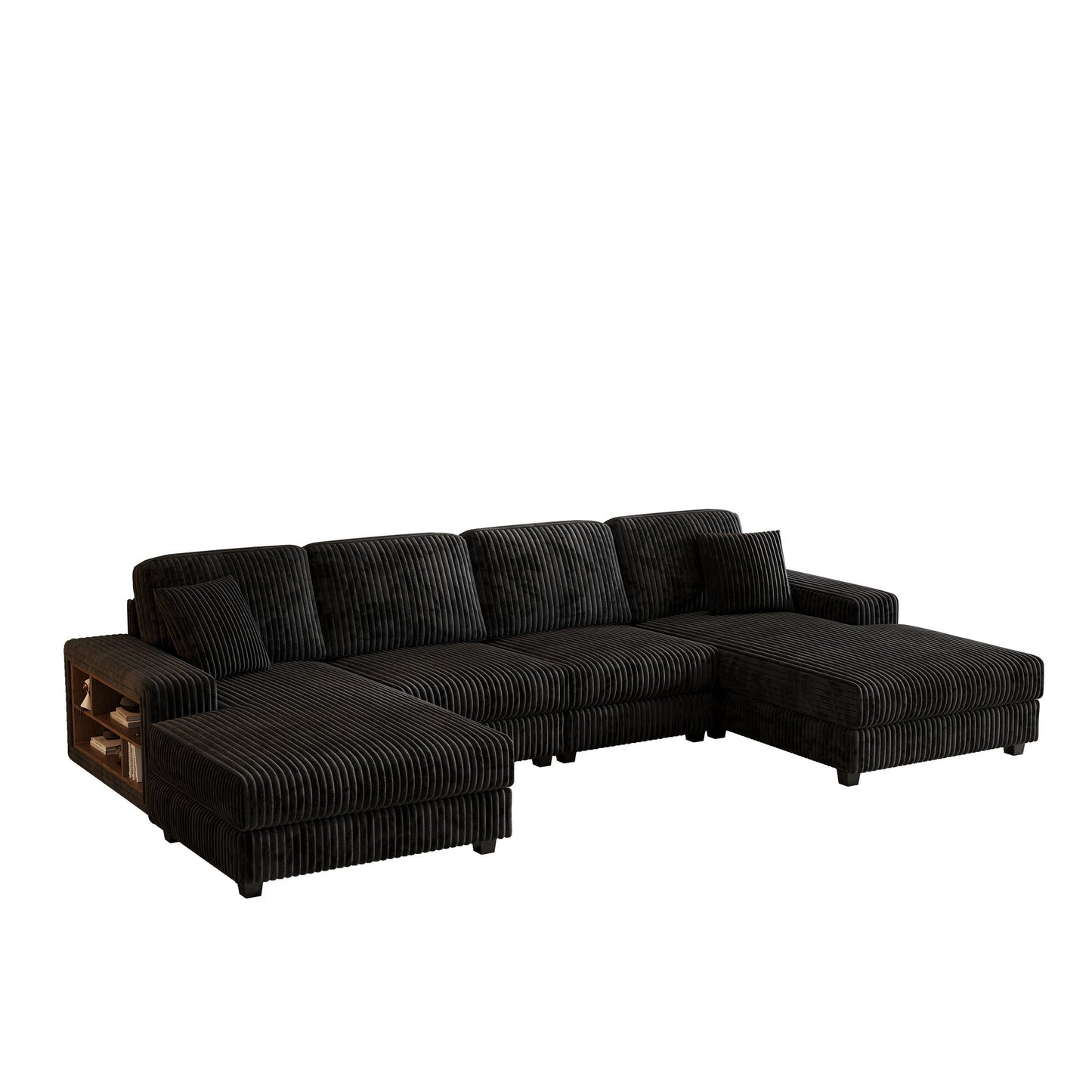 U-Shaped Convertible Sofa, 4 Seater Large Living Room Lounge