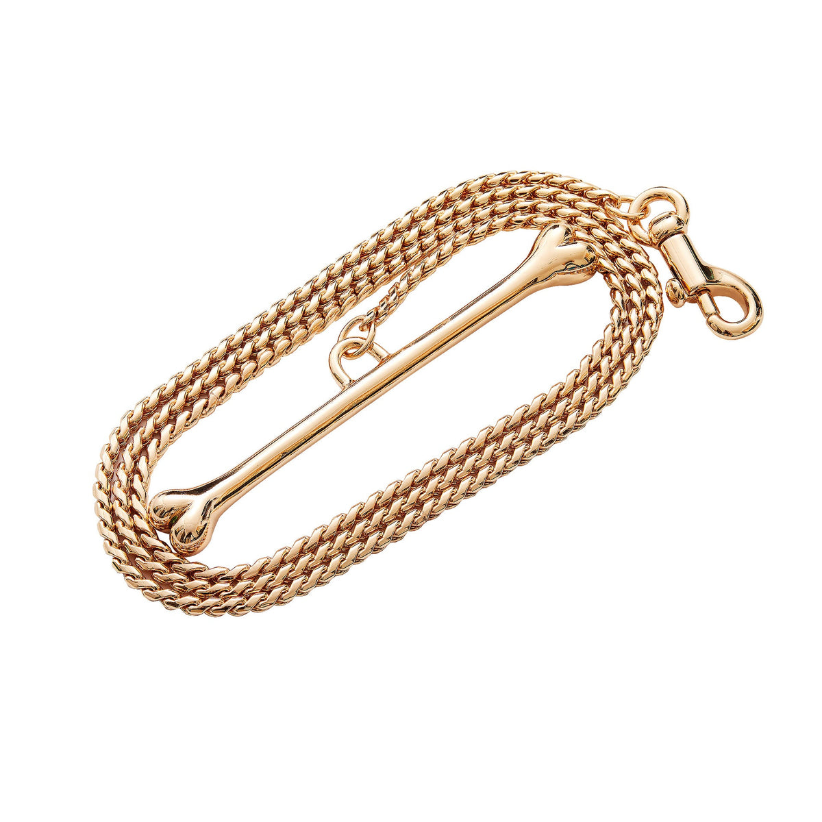 Stainless Steel Leash Pet Supplies Outdoor Dog Walking Metal Bone Shaped Handle Traction Chain