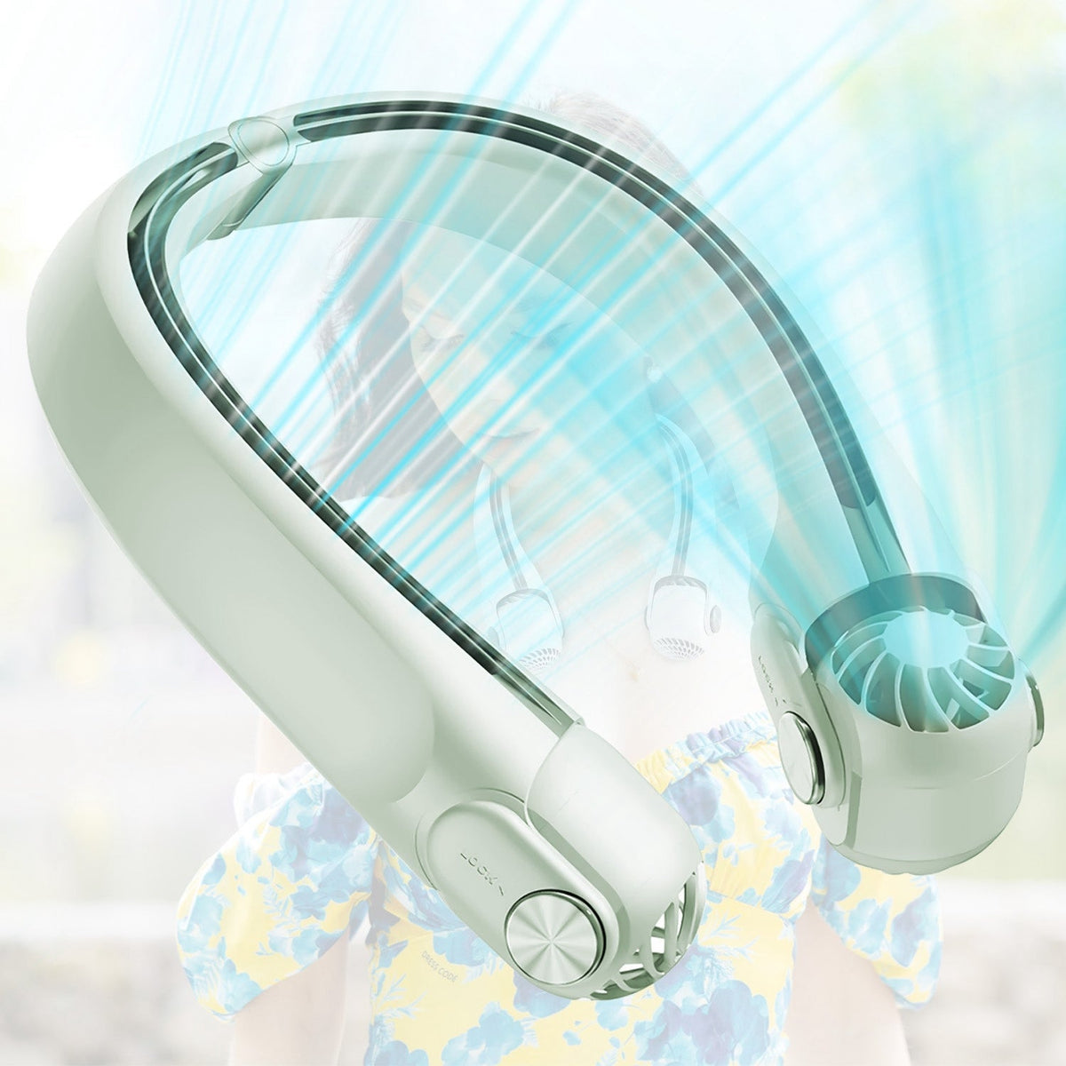 Portable Neck Hanging Fan Hands-free Cooling Personal Fan with 3 Speeds 360¼Air Flow Adjustable Neck Width for Home Office Travel Dormitory