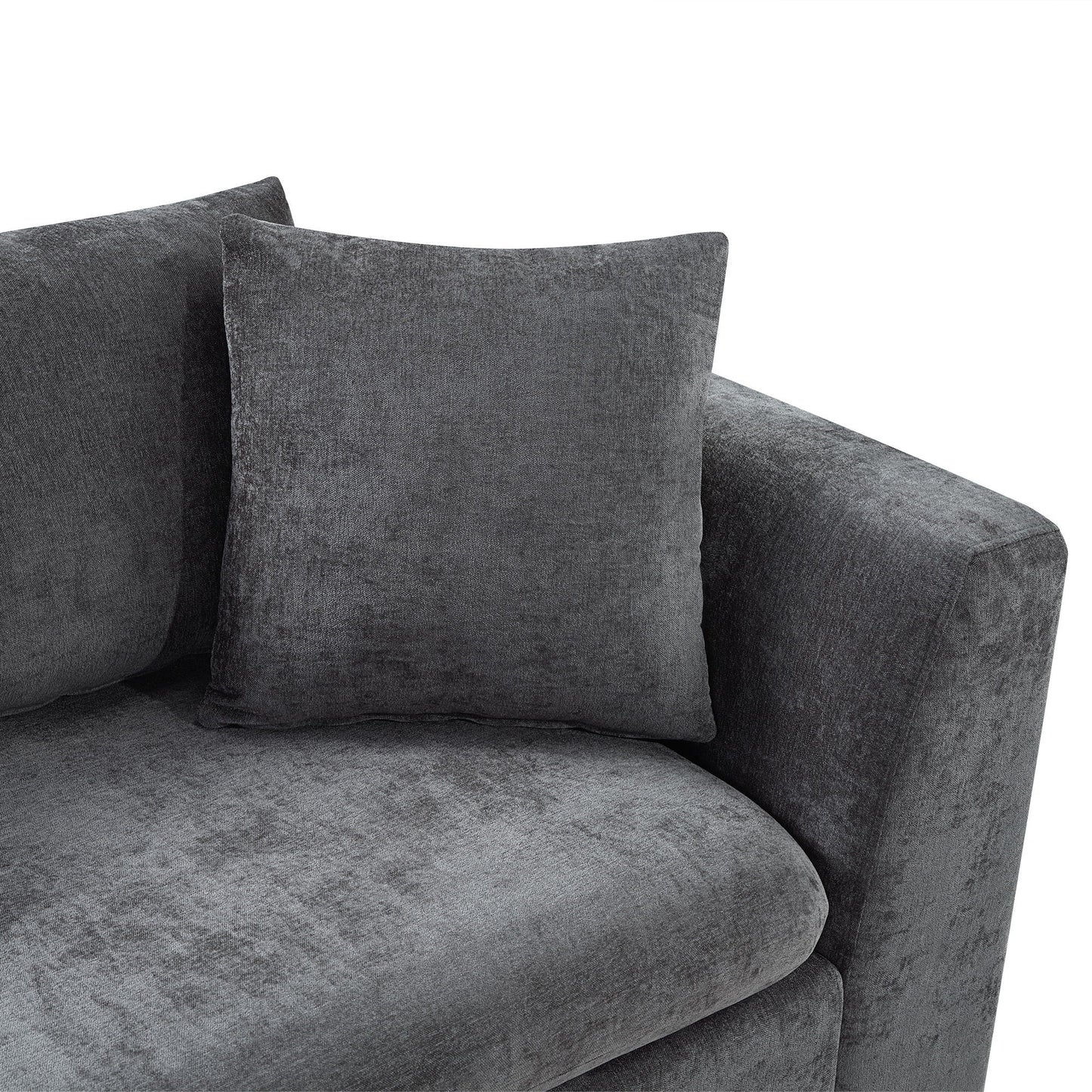 Modern L Shaped Sectional Sofa With Upholstery And Wooden Storage