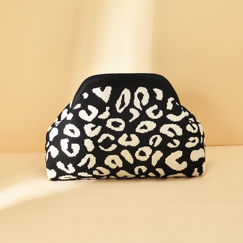 Womens Knitted Bag Striped Clutch