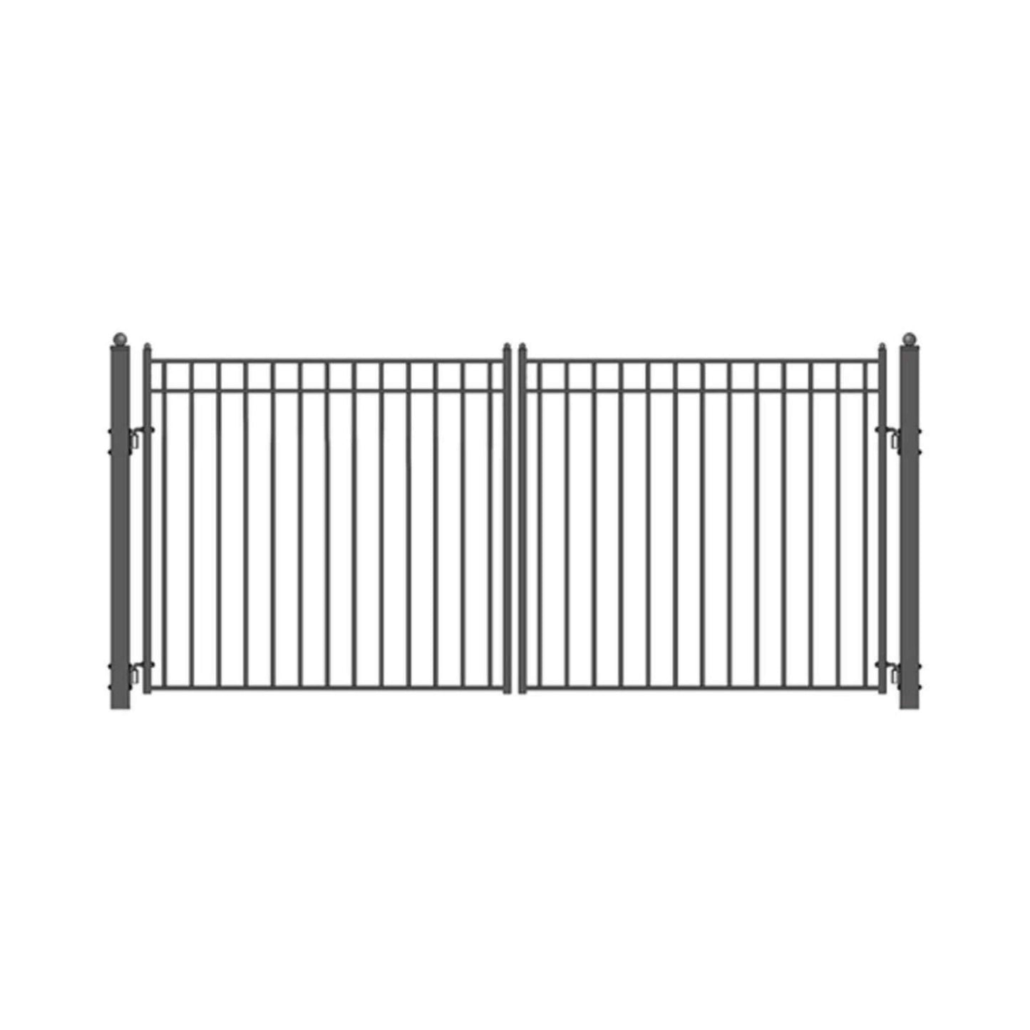 [12-18FT] Heavy-Duty Madrid-Style Premium Steel Dual-Swing Driveway Gate (SAK38546)