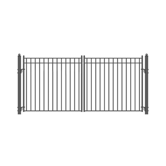 [12-18FT] Heavy-Duty Madrid-Style Premium Steel Dual-Swing Driveway Gate (SAK38546)