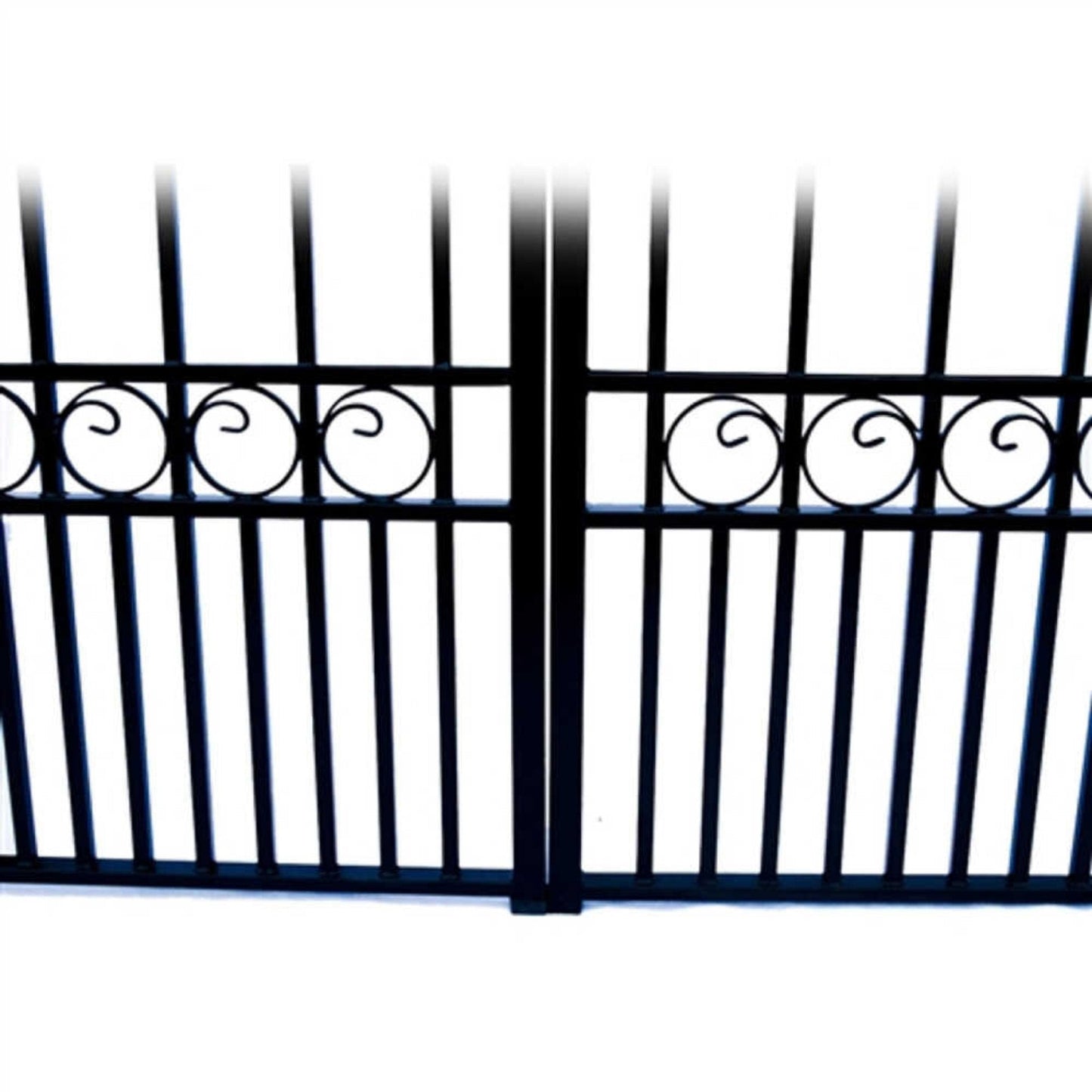 [12-18FT] Heavy-Duty Paris-Style Steel Premium Dual-Swing Driveway Gate (SAK97031)