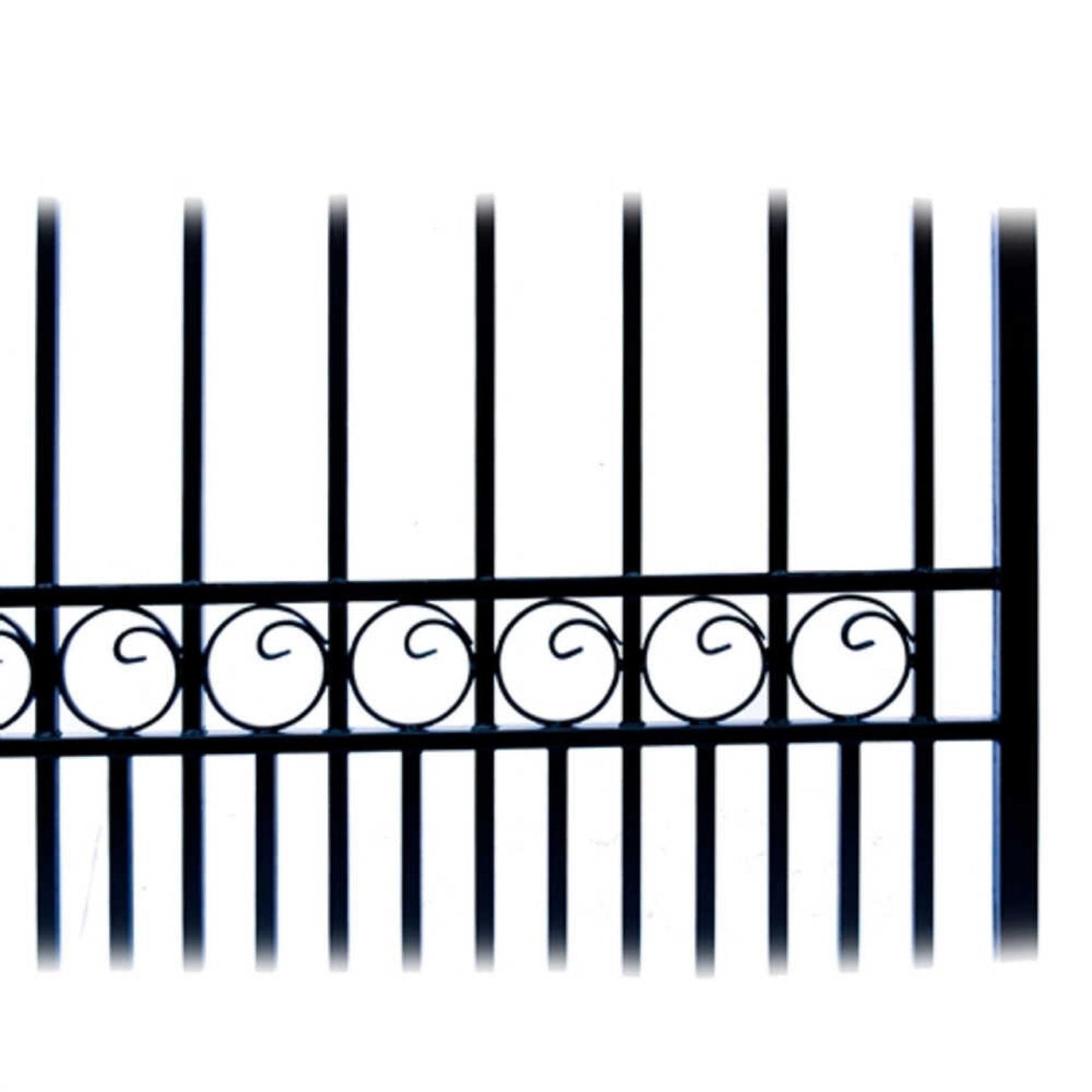 [12-18FT] Heavy-Duty Paris-Style Steel Premium Dual-Swing Driveway Gate (SAK97031)