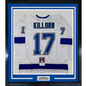 Framed Autographed/Signed Alex Killorn 35x39 Tampa Bay White Hockey Jersey JSA COA