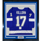 Framed Autographed/Signed Alex Killorn 35x39 Tampa Bay Blue Hockey Jersey PSA/DNA COA