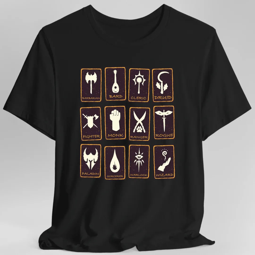 All D&D Classes Tarot T-Shirt