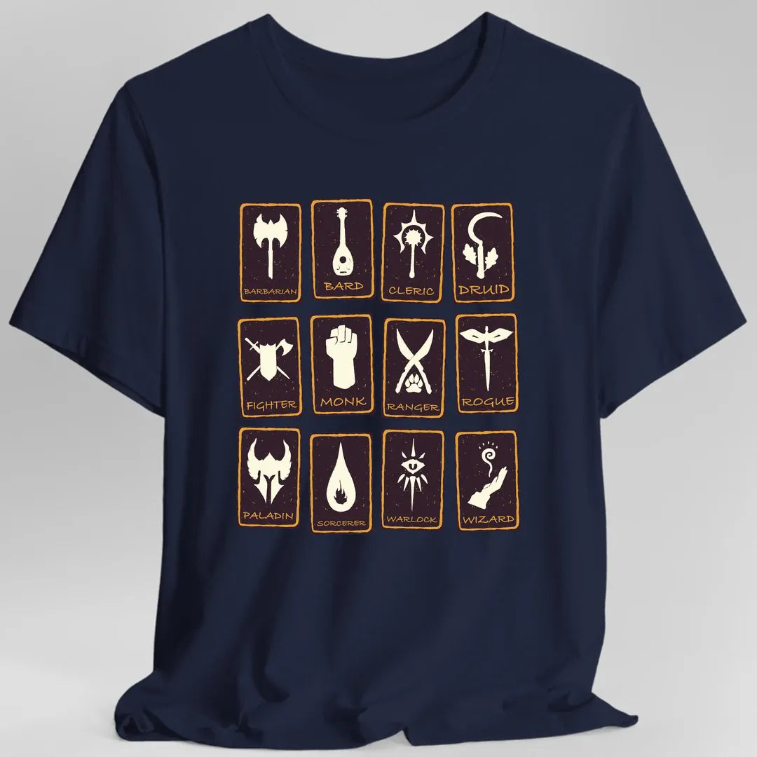 All D&D Classes Tarot T-Shirt