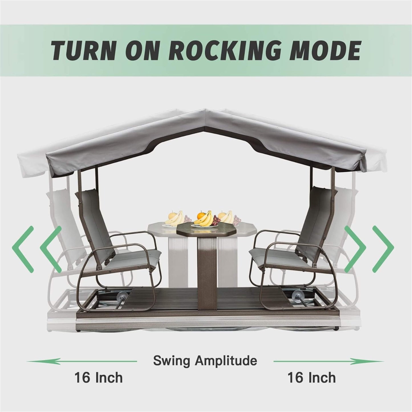 Alora 4-Seat Outdoor Aluminum Patio Swing Glider Bench With Canopy (SAK41726)