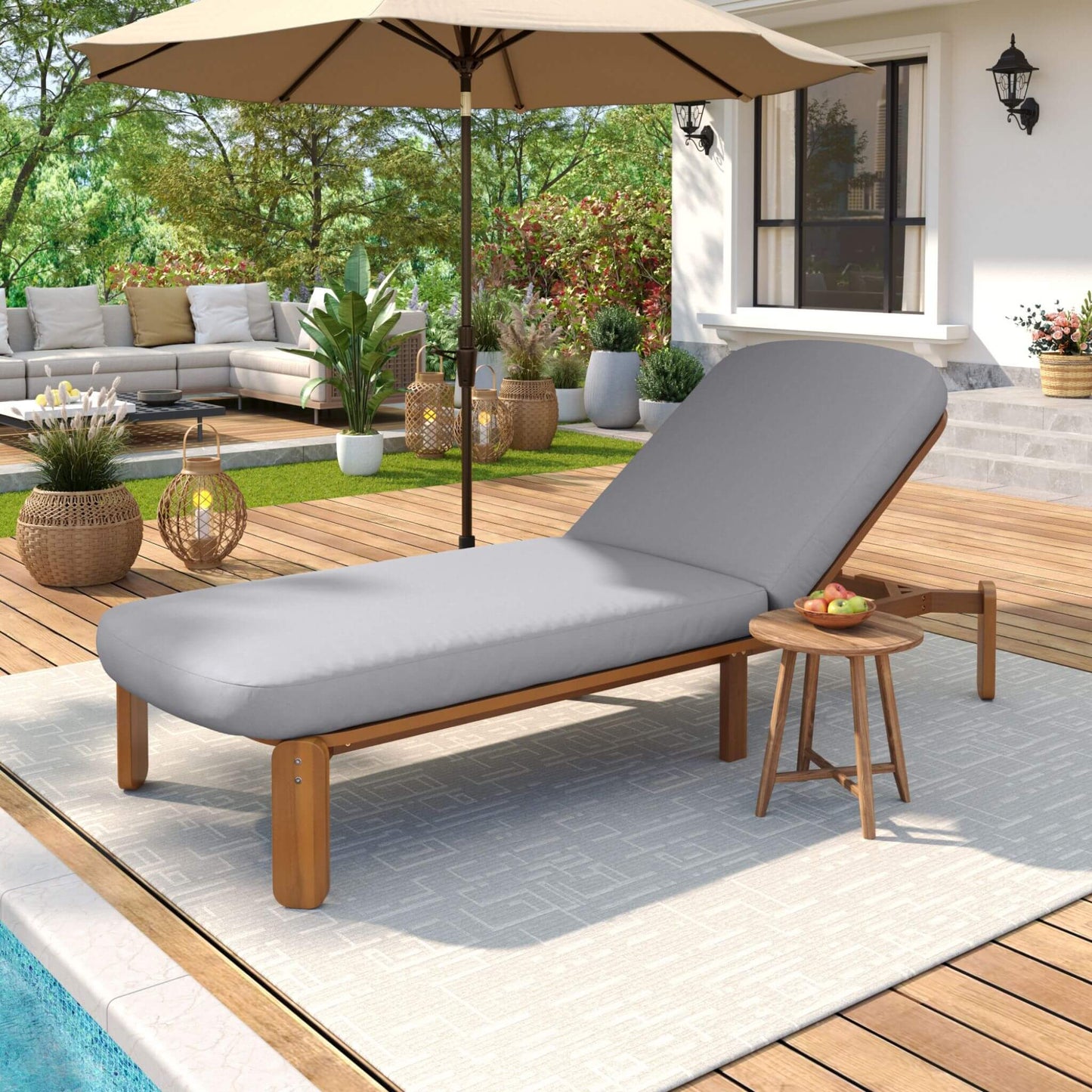 Alora Adjustable Outdoor Chaise Lounge With Reclining Backrest (SAK04689)