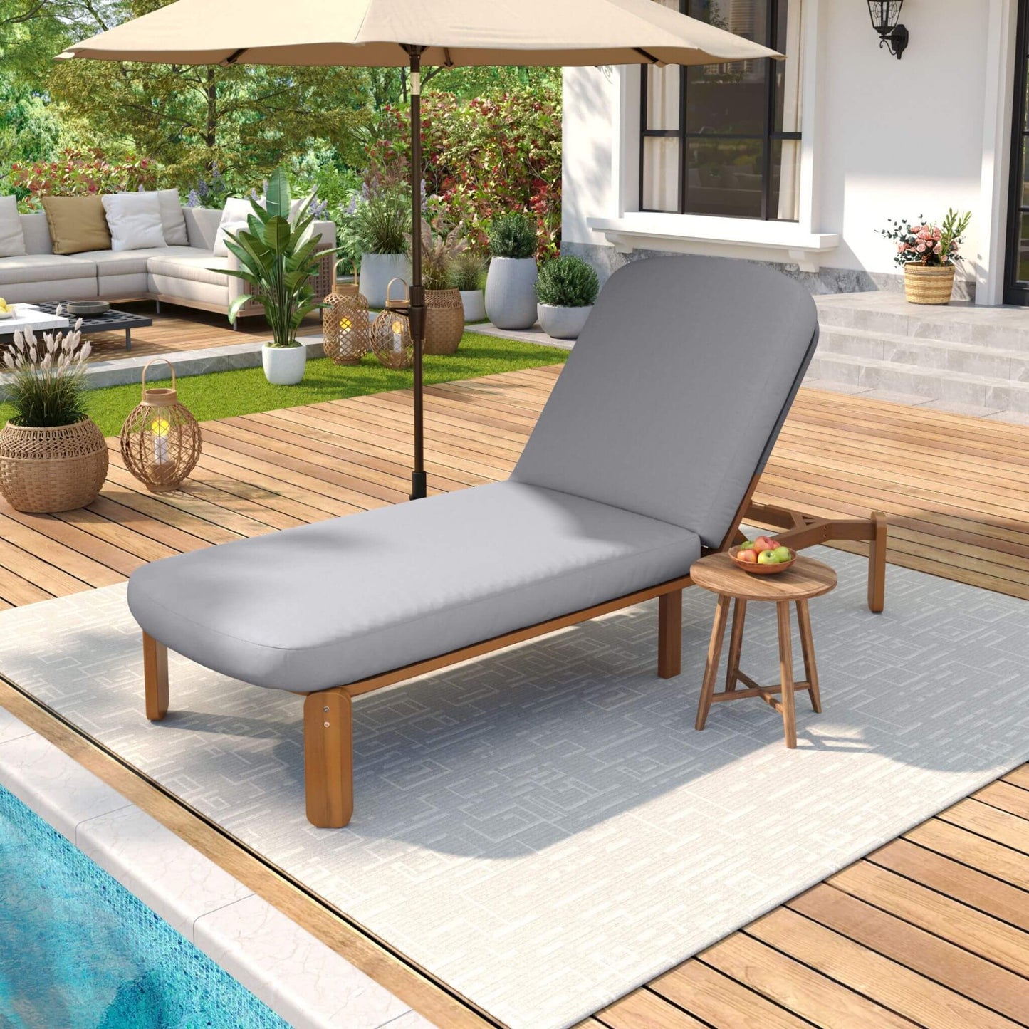Alora Adjustable Outdoor Chaise Lounge With Reclining Backrest (SAK04689)