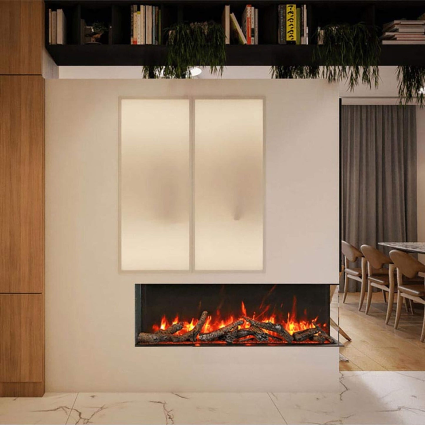 Amantii Tru-View Slim Smart 3-Sided Built-In Electric Fireplace [50/60-TRV-SLIM] (SAK28645)