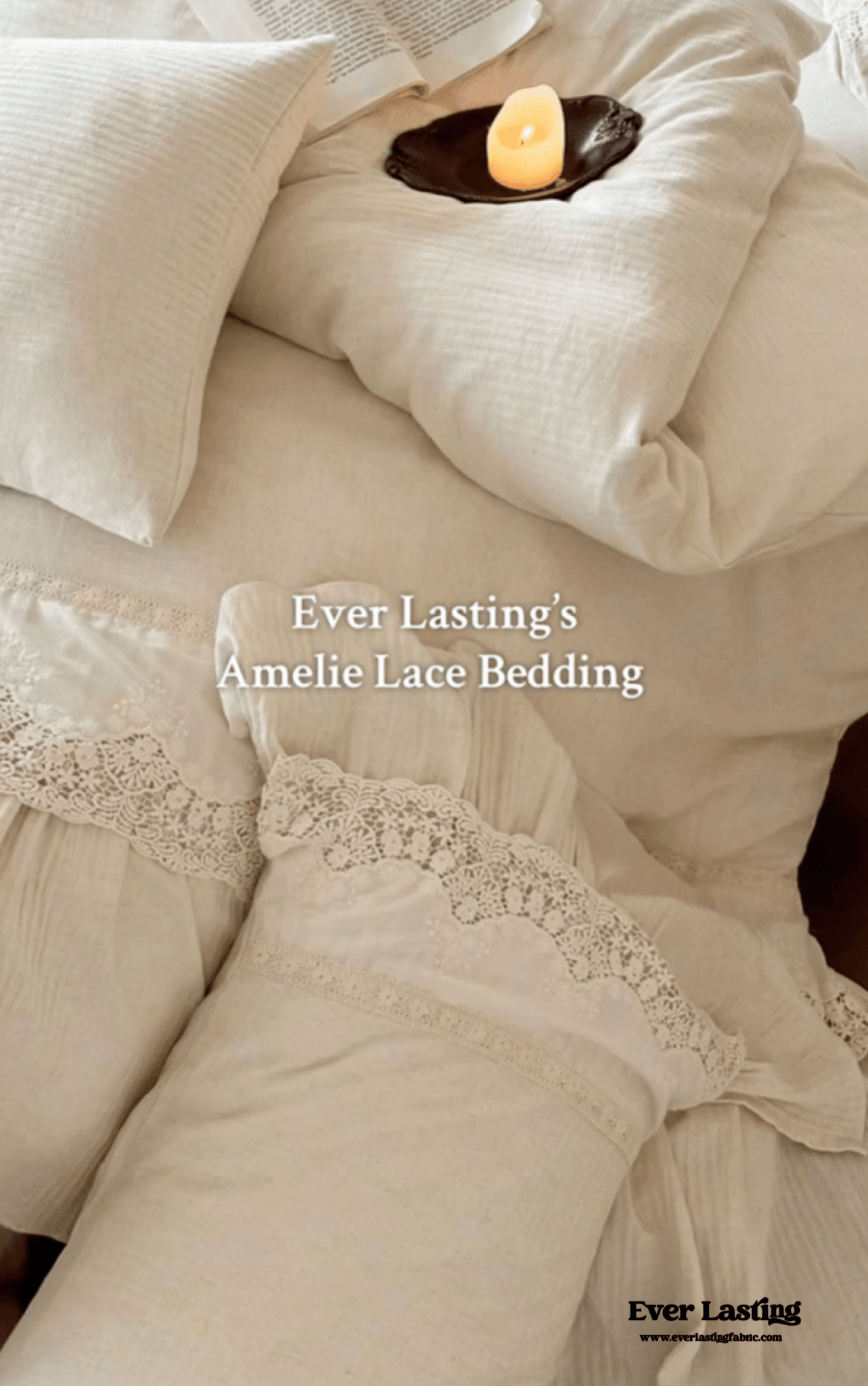Amelie Lace Embroidered Linen Cotton Bedding Set