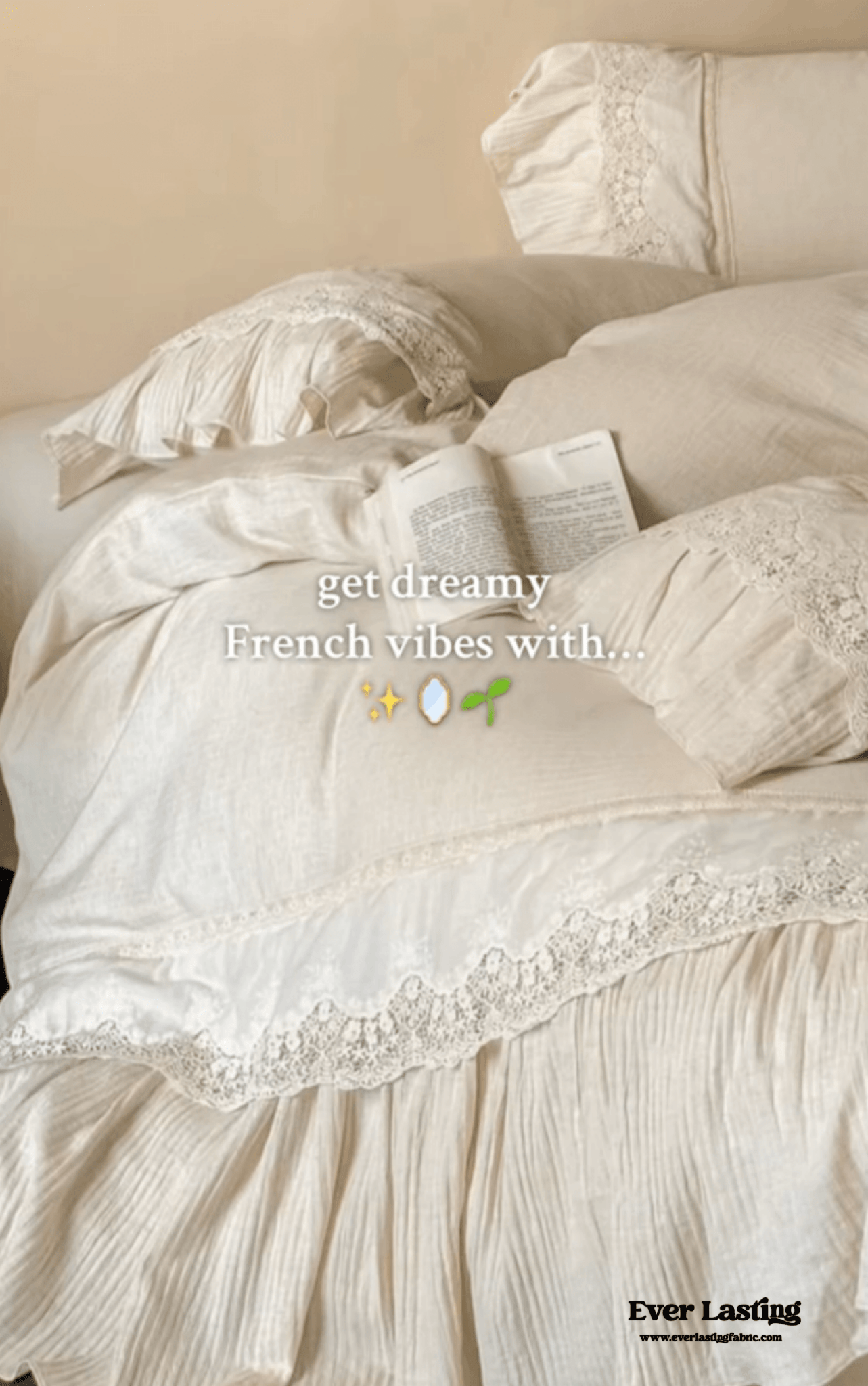 Amelie Lace Embroidered Linen Cotton Bedding Set