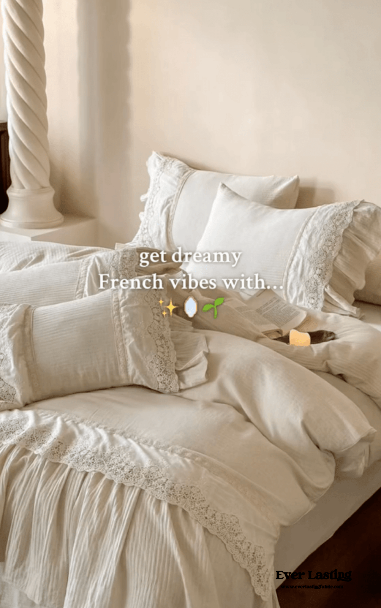 Amelie Lace Embroidered Linen Cotton Bedding Set