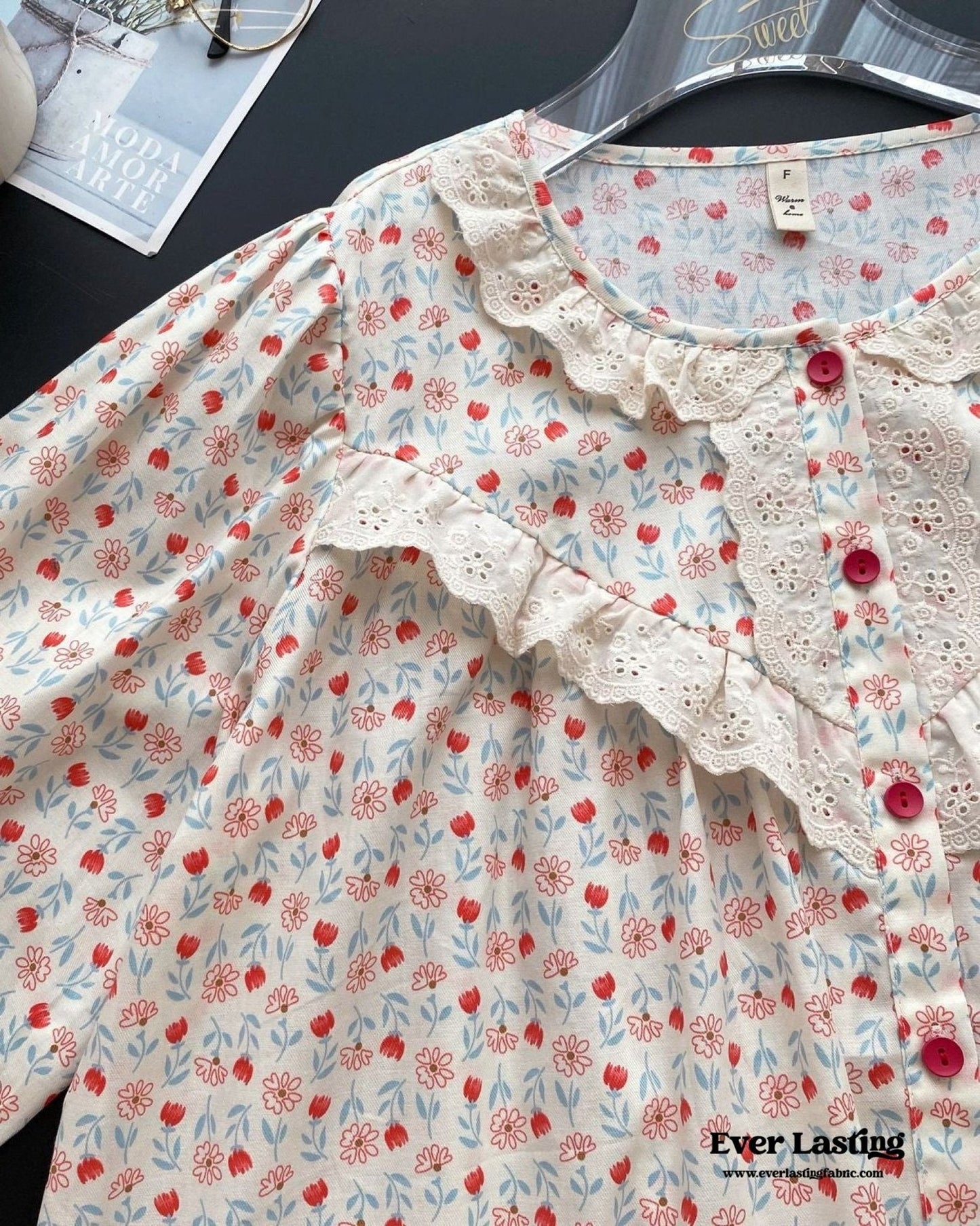 Amie Lace Spring Floral Pajamas