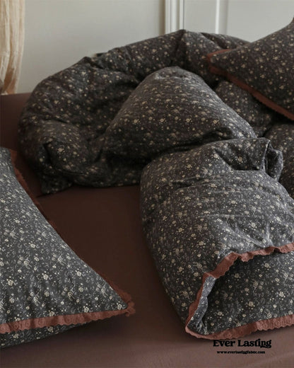 Anaya Rose French Vintage Bedding Set / Black + Brown
